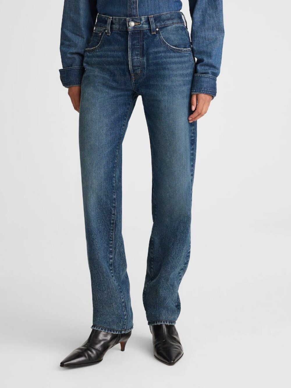 Madewell Dean Easy Straight Leg High Rise Button Fly Jeans Size 27